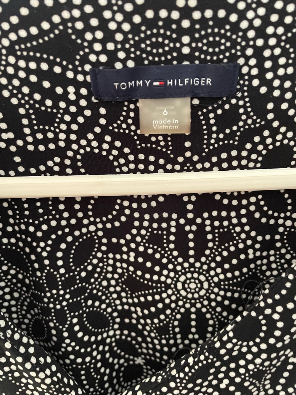 Tommy Hilfiger Black and White Dot Floral V-Neck Tunic - Picture 6 of 7